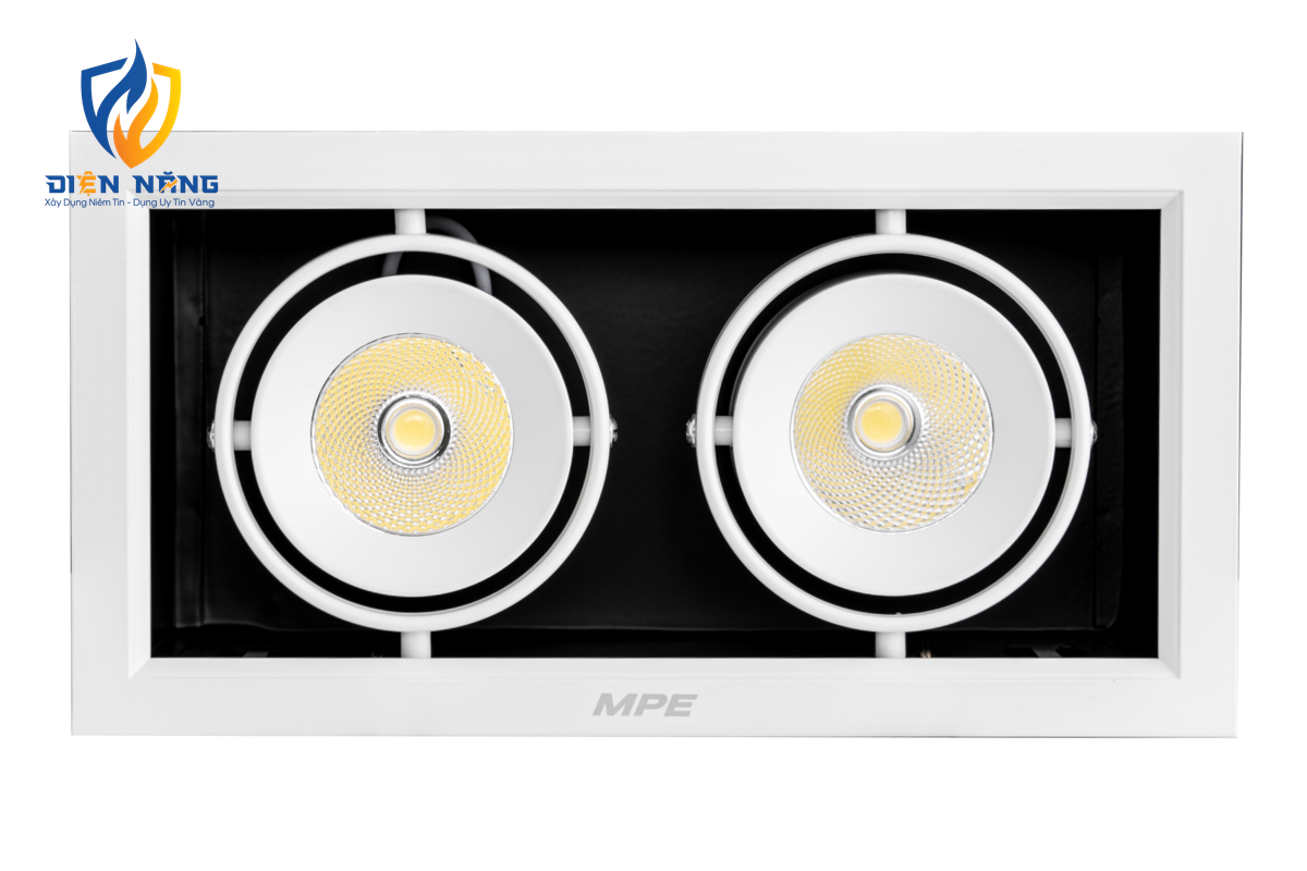 LED Downlight âm trần Chiếu điểm 2 đèn 12W ánh sáng vàng DLS-212V