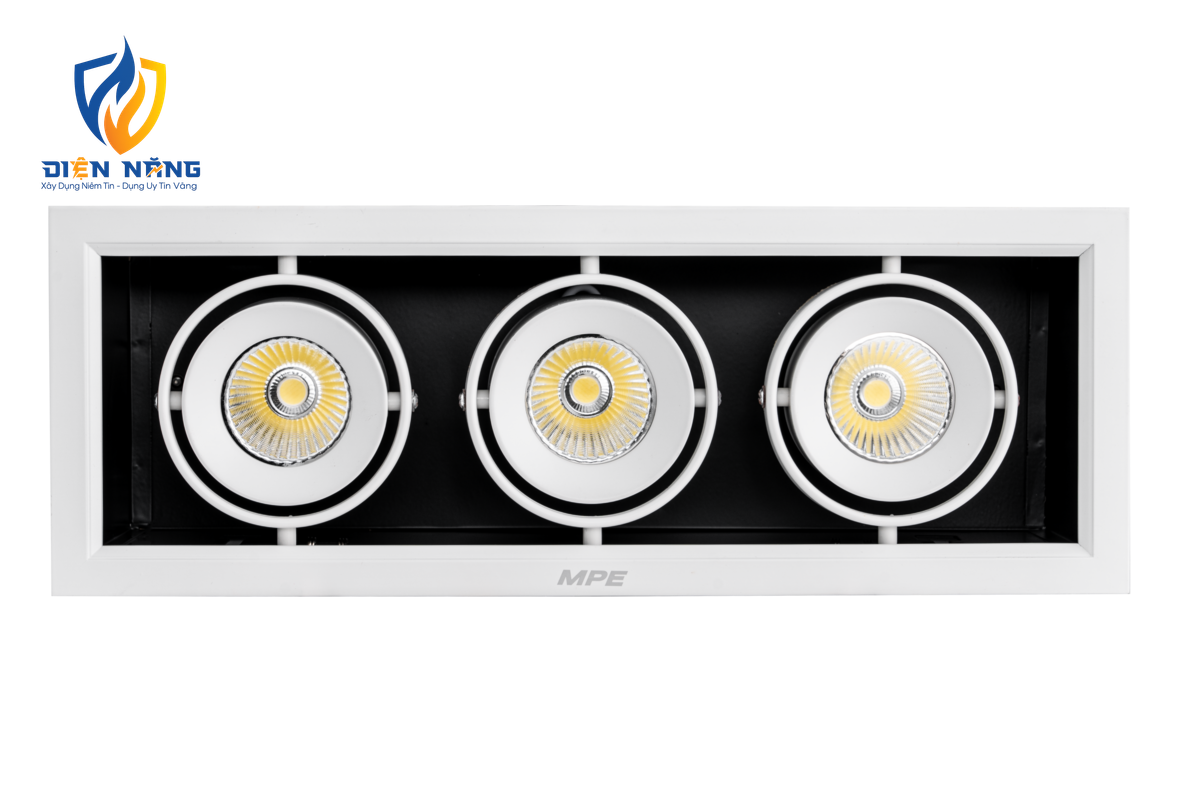 LED Downlight âm trần Chiếu điểm 3 đèn 12W ánh sáng vàng DLS-312V