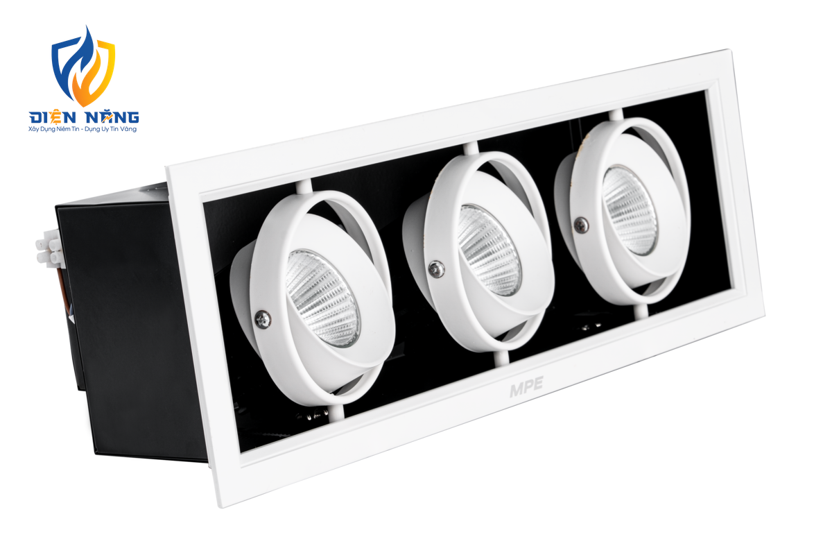 LED Downlight âm trần Chiếu điểm 3 đèn 12W ánh sáng vàng DLS-312V - anh 2
