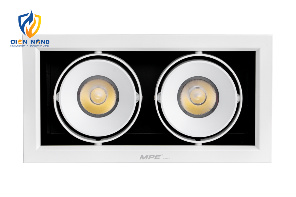 LED Downlight âm trần Chiếu điểm 2 đèn 20W ánh sáng vàng DLS-220V