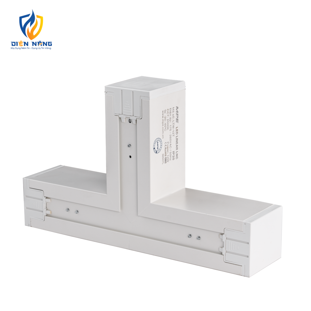 Phụ kiện thanh nối T thân màu trắng có đèn 12W ánh sáng trắng dùng cho Seri LNC mã LTW-12T - anh 3