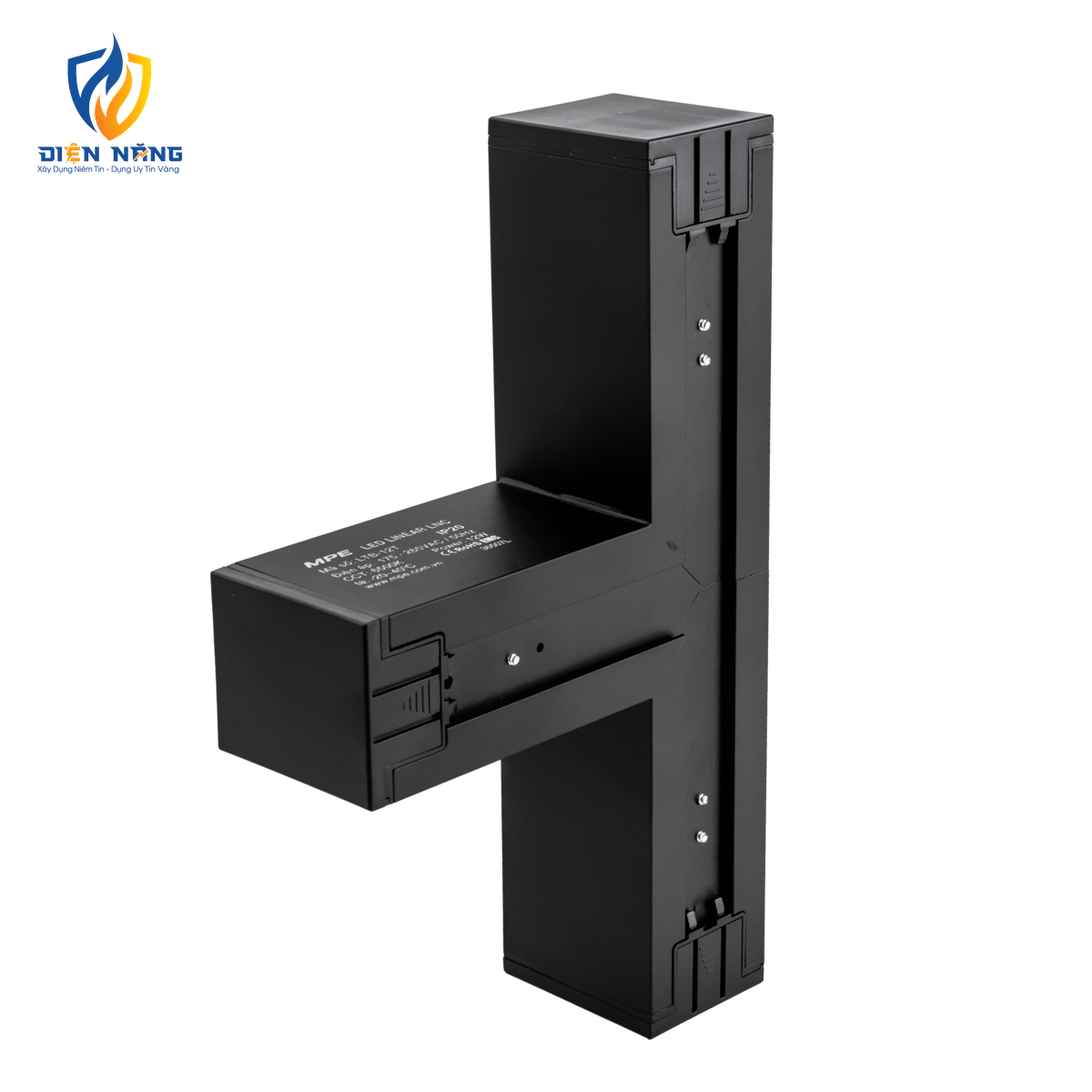 Phụ kiện thanh nối T thân màu đen có đèn 12W ánh sáng trắng dùng cho Seri LNC mã LTB-12T - anh 3