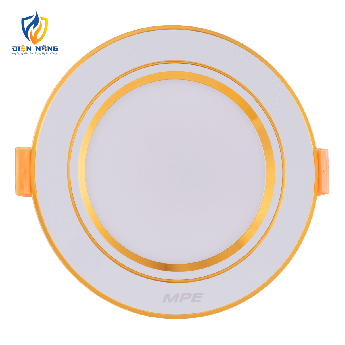 LED Downlight âm trần nhôm, viền vàng 7W ánh sáng trắng DLV-7T