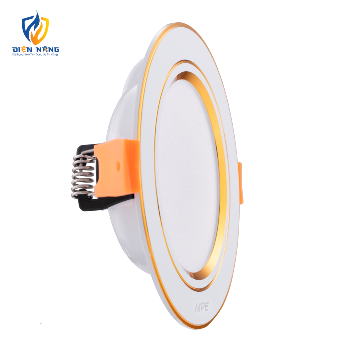 LED Downlight âm trần nhôm, viền vàng 7W ánh sáng trắng DLV-7T - anh 2