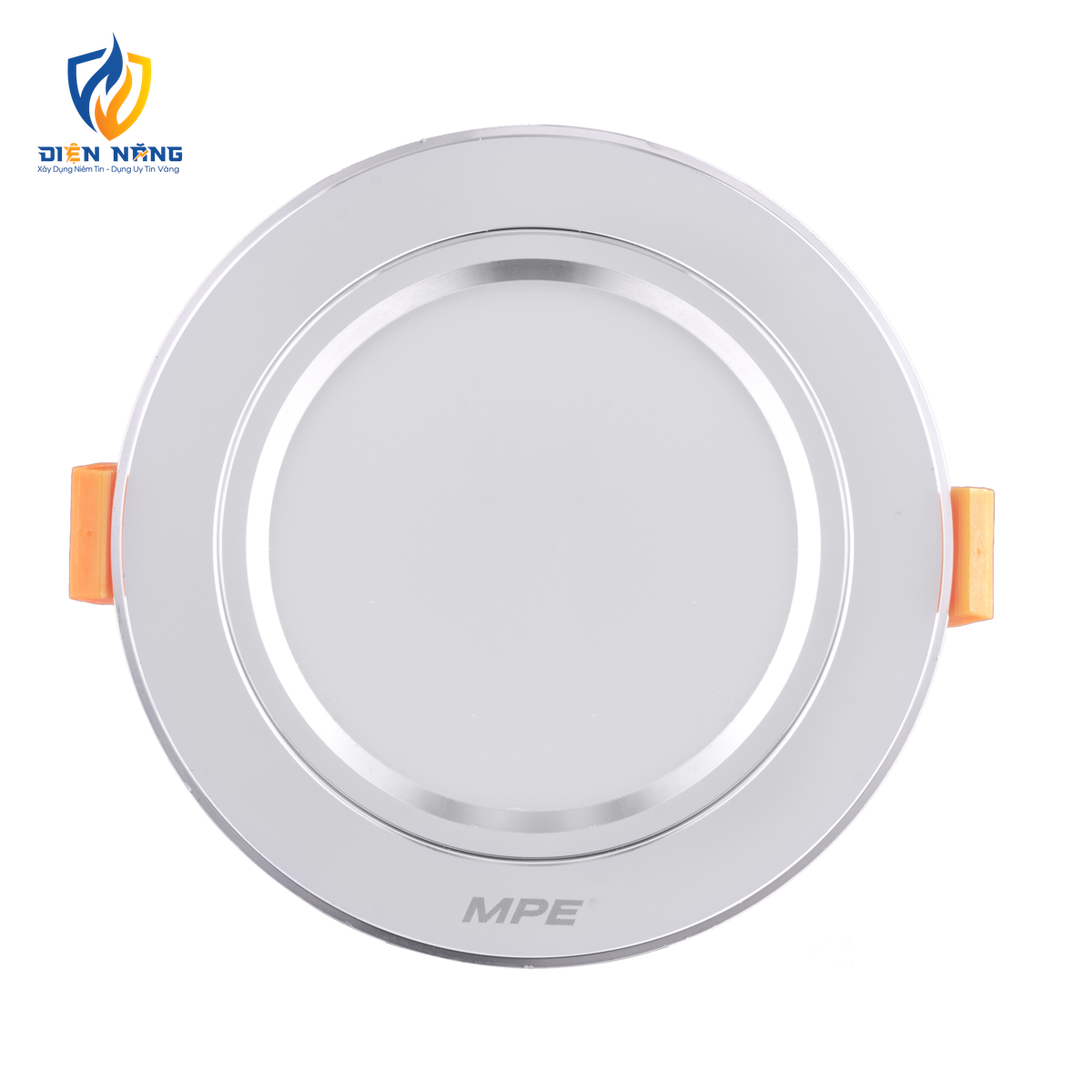 LED Downlight âm trần nhôm, viền bạc 7W ánh sáng trắng DLB-7T