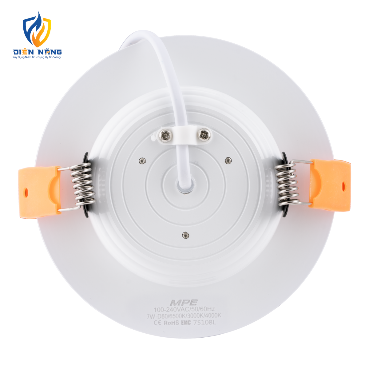 LED Downlight âm trần nhôm, viền vàng 7W - 3 chế độ màu DLV-7/3C - anh 3