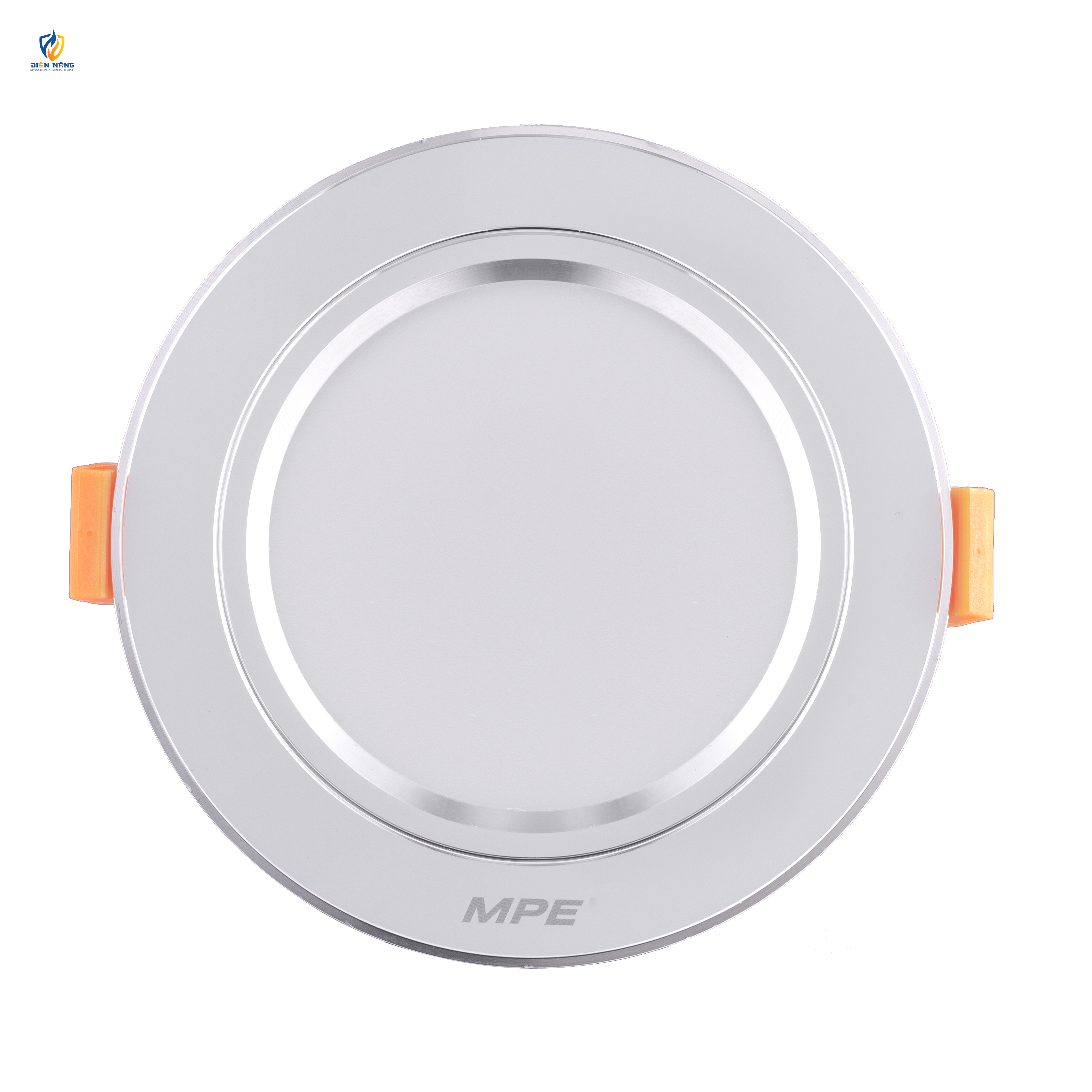 LED Downlight âm trần nhôm, viền bạc 7W ánh sáng vàng DLB-7V
