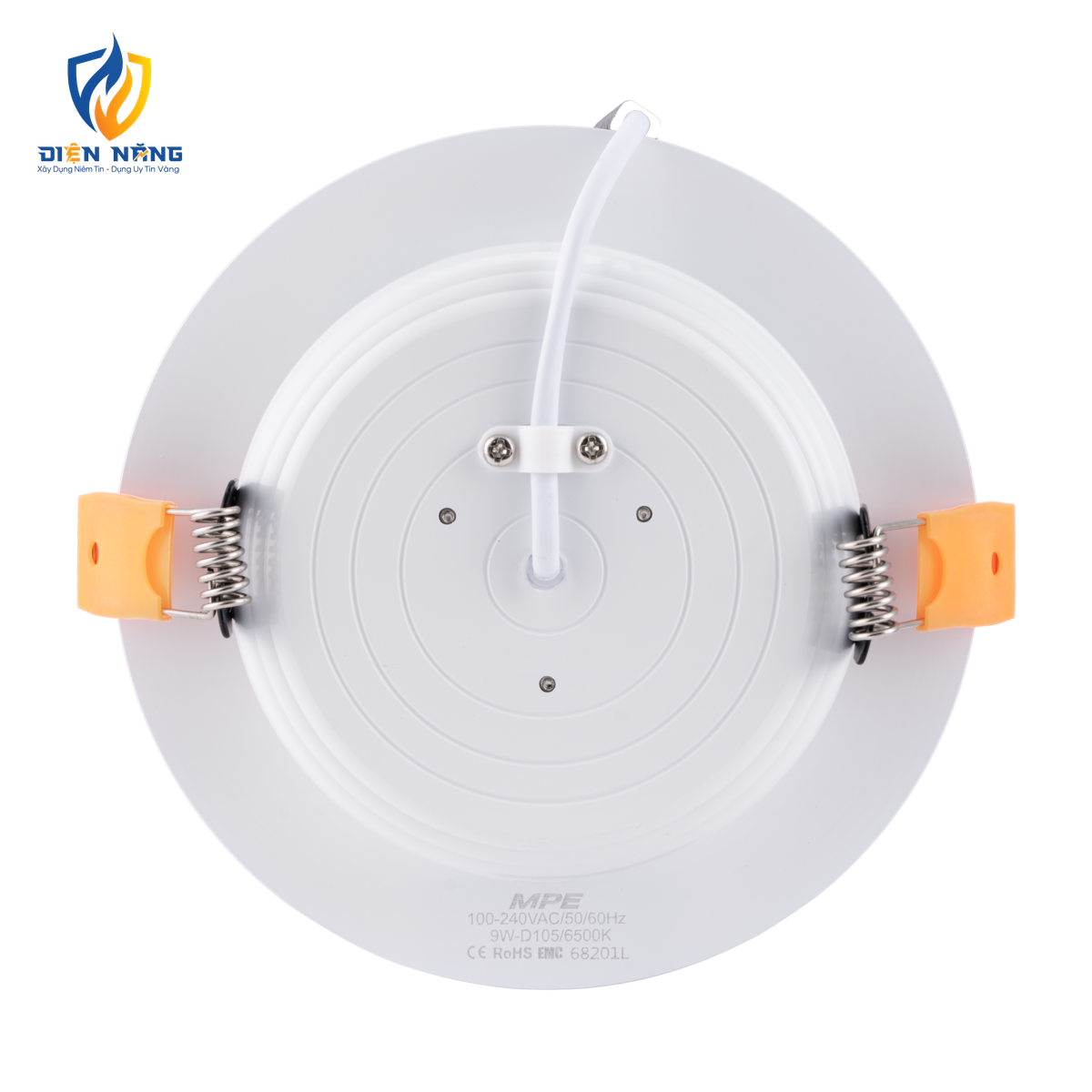LED Downlight âm trần nhôm, viền vàng 9W, phi lớn, ánh sáng trắng DLVL-9T - anh 3