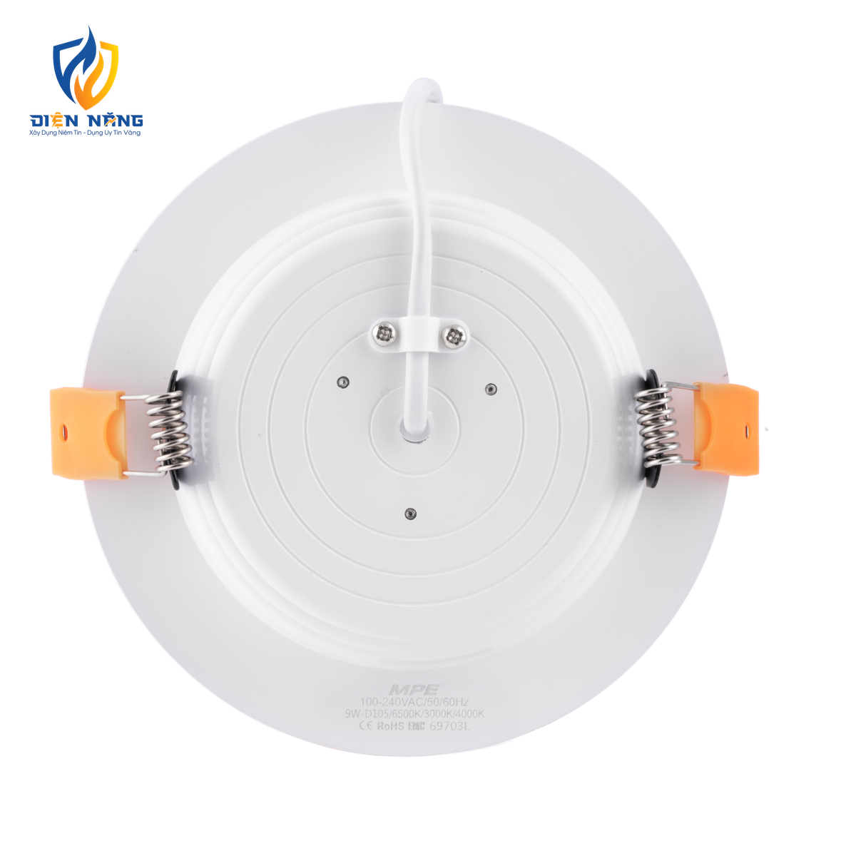 LED Downlight âm trần nhôm, viền vàng 9W - 3 chế độ màu DLV-9/3C - anh 3