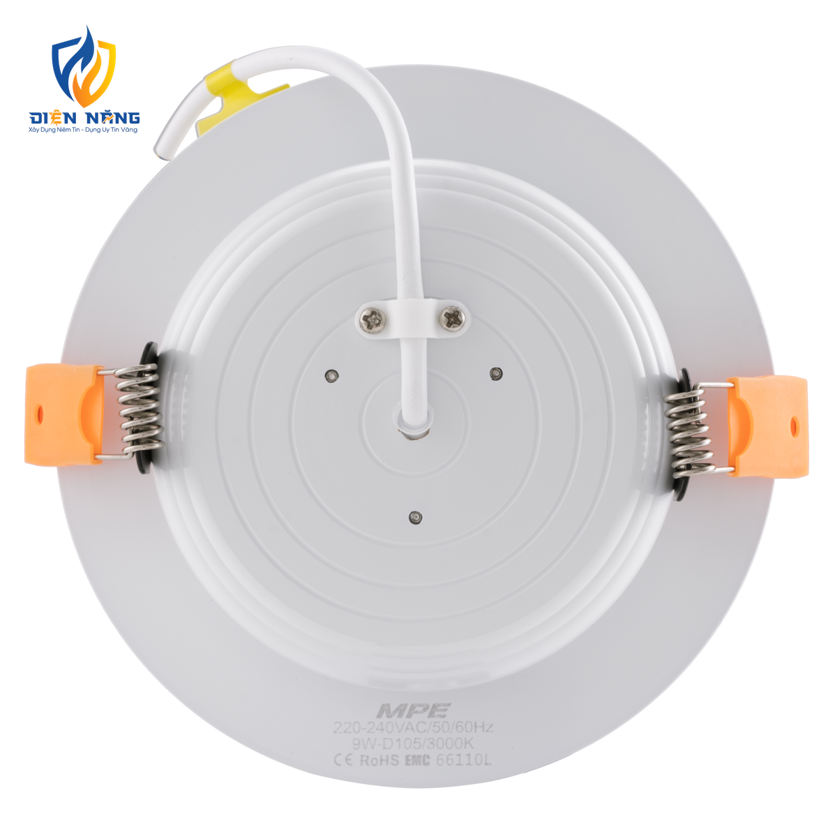 LED Downlight âm trần nhôm, viền vàng 9W, phi lớn, ánh sáng vàng DLVL-9V - anh 3