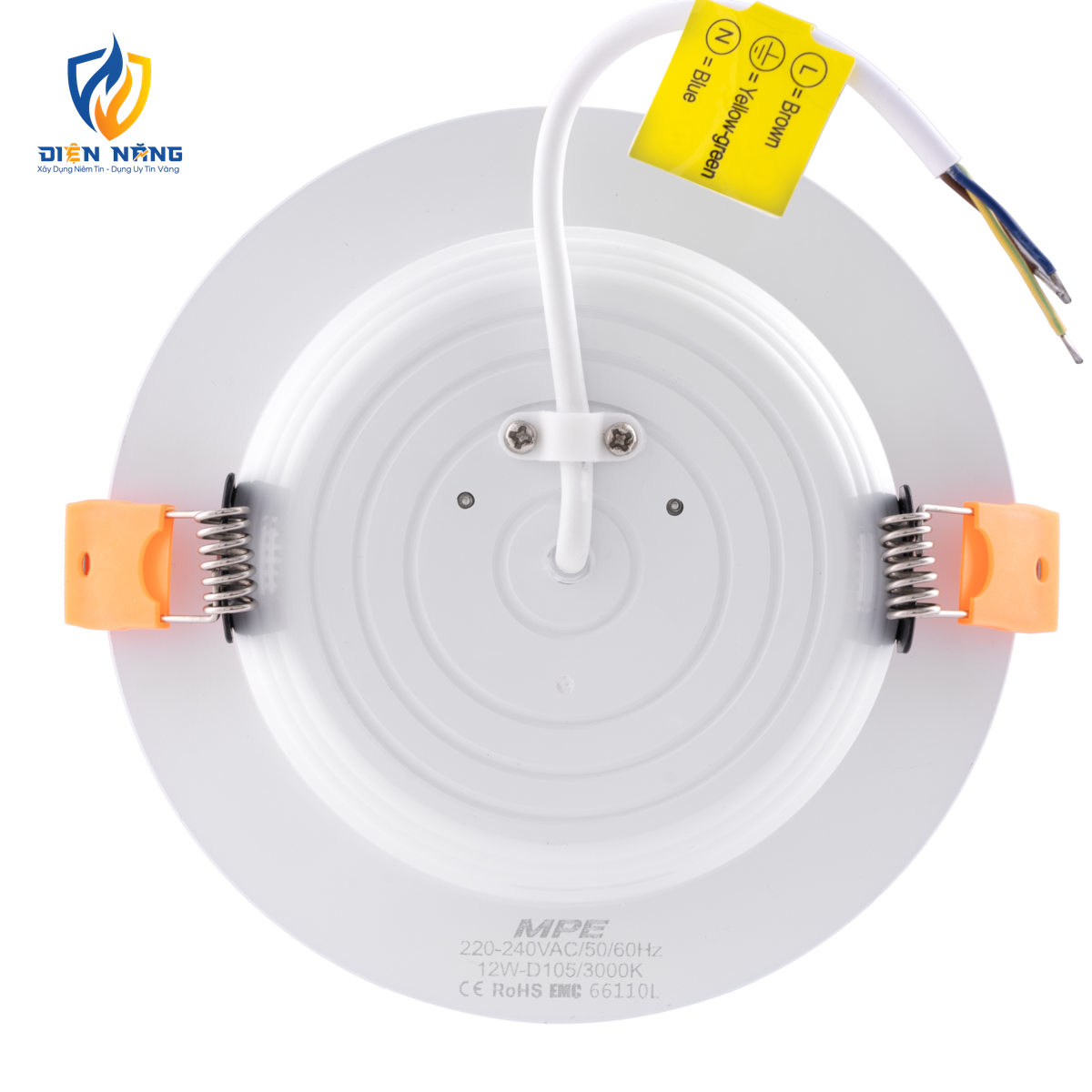 LED Downlight âm trần nhôm, viền bạc 12W ánh sáng vàng DLB-12V - anh 3