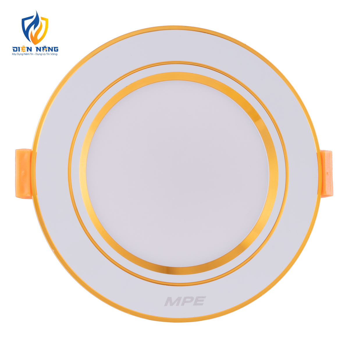LED Downlight âm trần nhôm, viền vàng 9W ánh sáng trắng DLV-9T