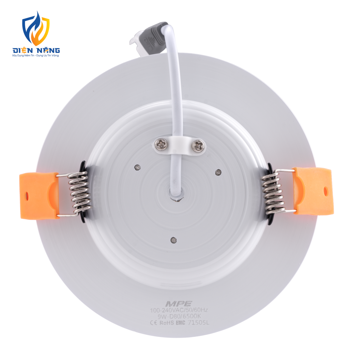 LED Downlight âm trần nhôm, viền vàng 9W ánh sáng trắng DLV-9T - anh 3