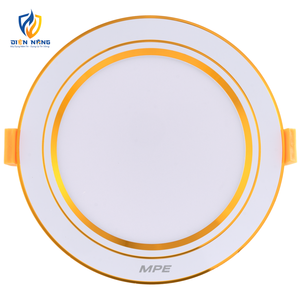 LED Downlight âm trần nhôm, viền vàng 12W - 3 chế độ màu DLV-12/3C