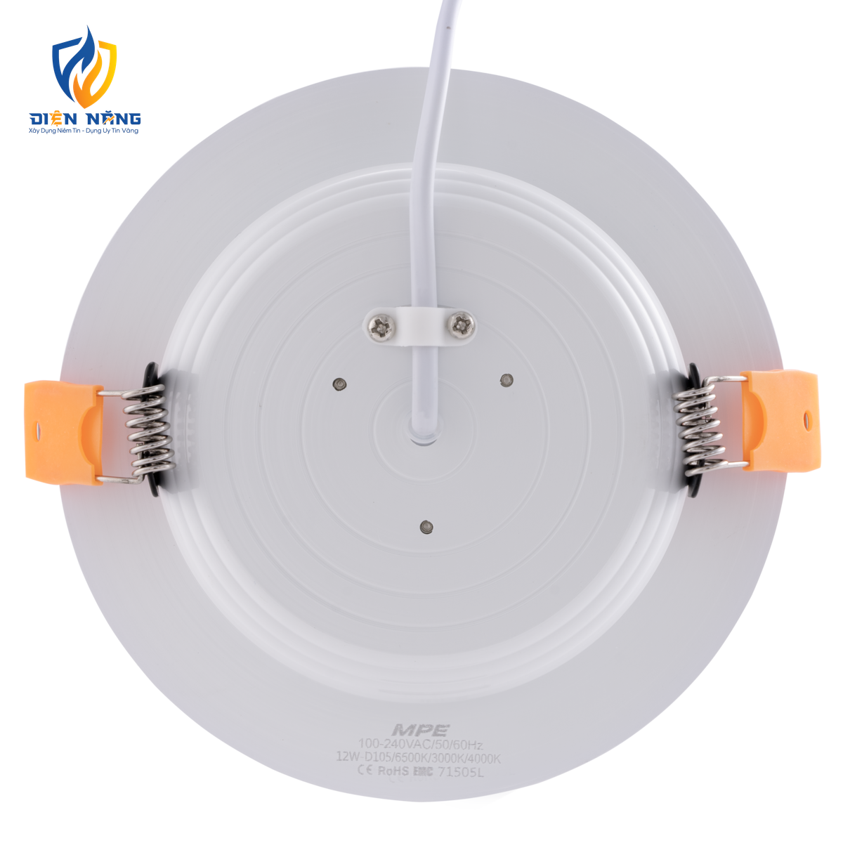 LED Downlight âm trần nhôm, viền vàng 12W - 3 chế độ màu DLV-12/3C - anh 3