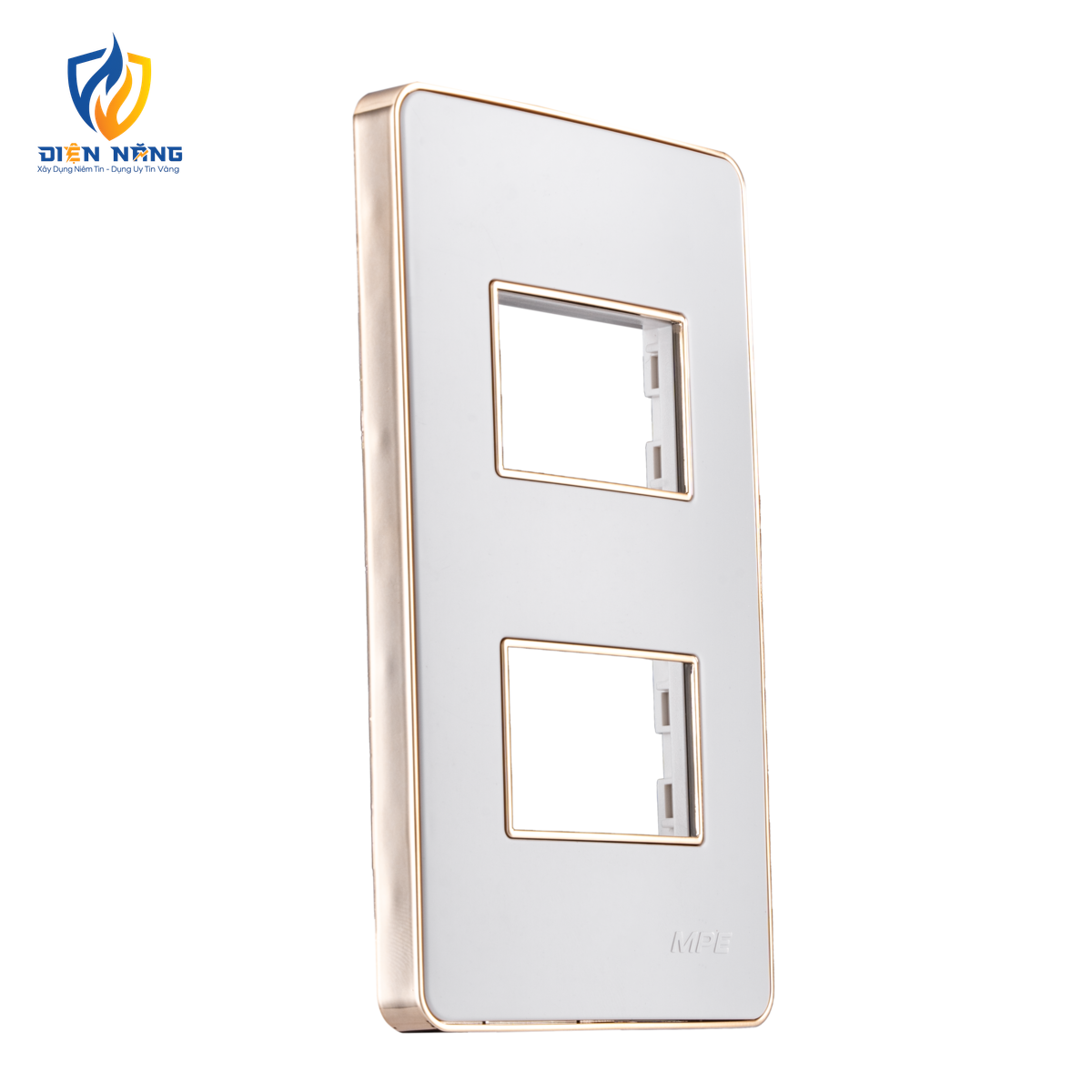 Mặt A60 dùng cho 2 thiết bị viền vàng KT120x70mm mã A602G - anh 2