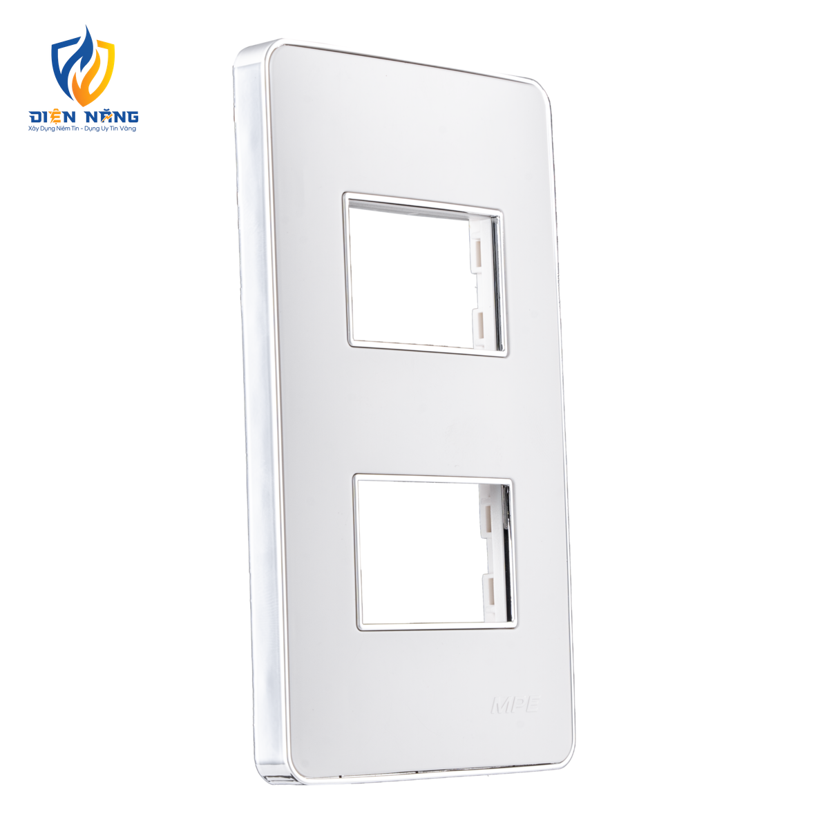 Mặt A60 dùng cho 2 thiết bị viền bạc KT120x70mm mã A602S - anh 2