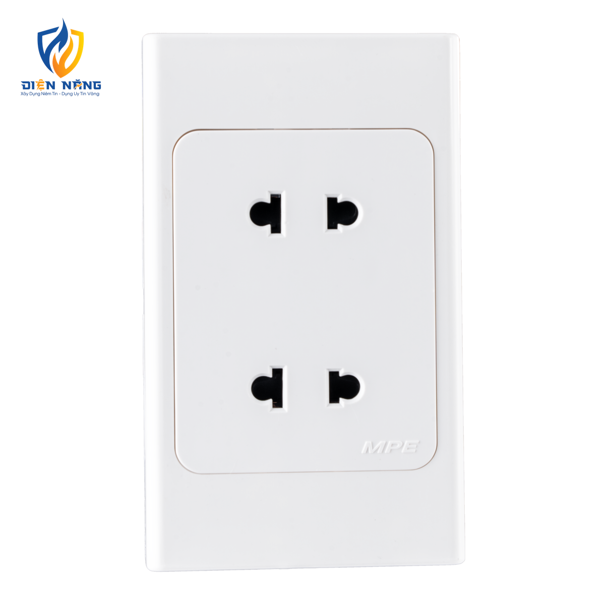 Ổ cắm đôi 2 chấu đế liền 16A KT120x70mm mã A20US2N