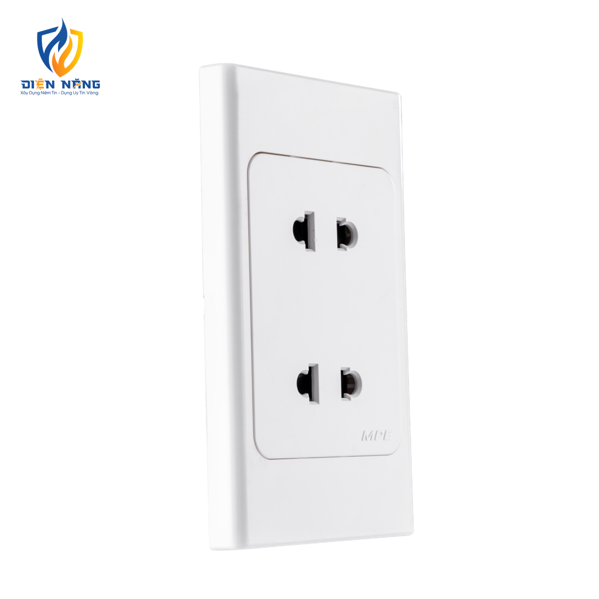 Ổ cắm đôi 2 chấu đế liền 16A KT120x70mm mã A20US2N - anh 2