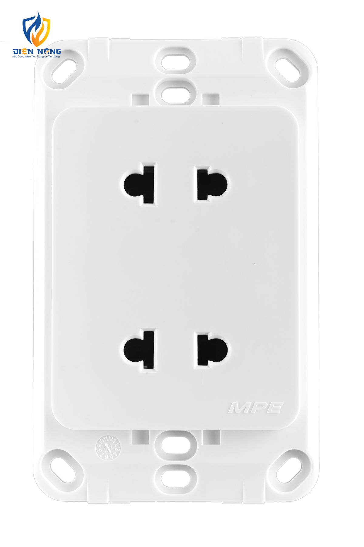 Ổ cắm đôi 2 chấu đế liền 16A KT120x70mm mã A20US2N - anh 5