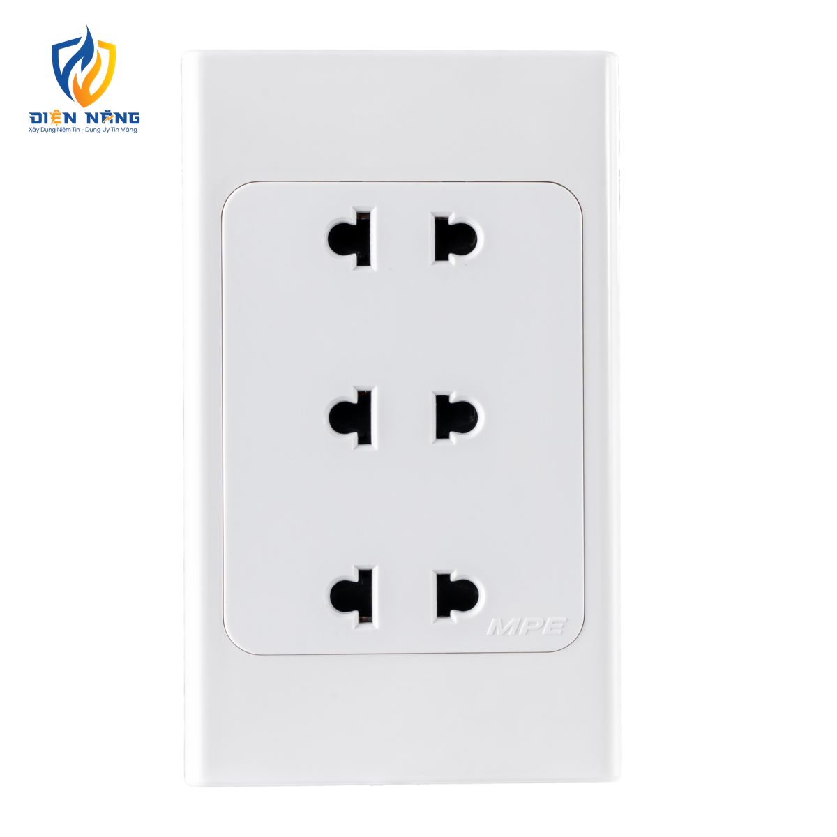 Ổ cắm ba 2 chấu đế liền 16A KT120x70mm mã A20US3N