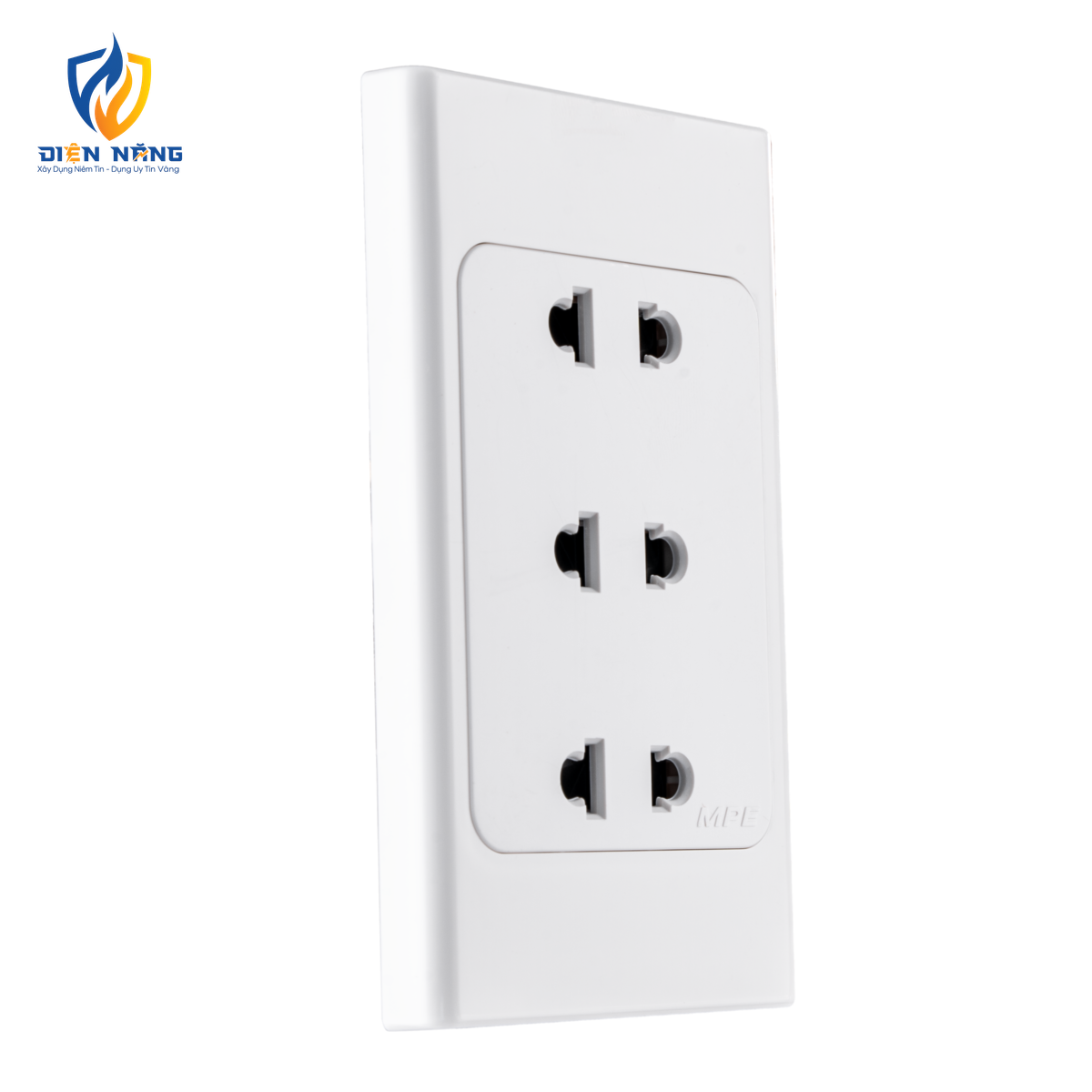 Ổ cắm ba 2 chấu đế liền 16A KT120x70mm mã A20US3N - anh 6
