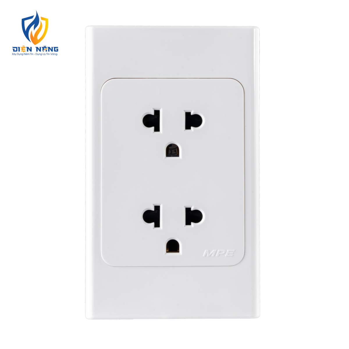 Ổ cắm đôi 3 chấu đế liền 16A. KT120x70mm mã A20UES2N
