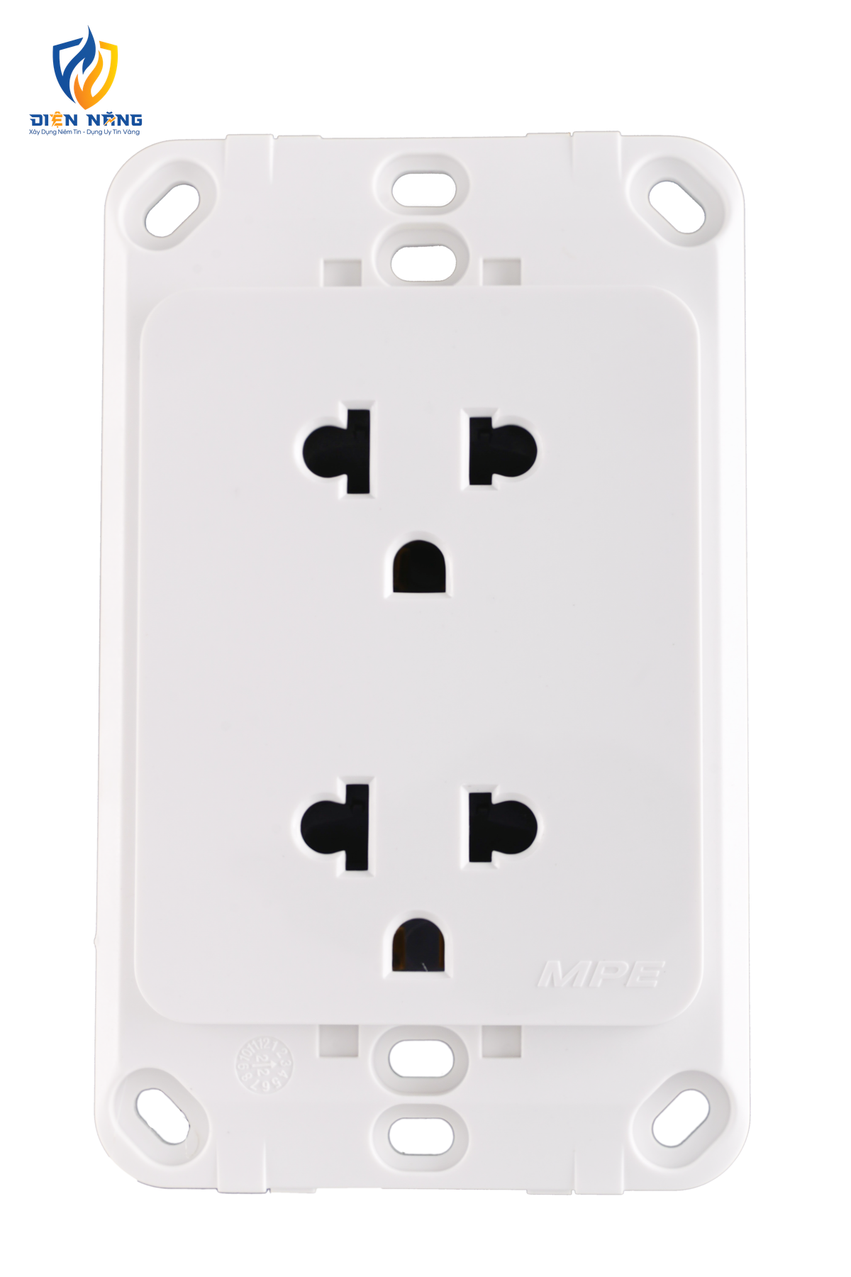 Ổ cắm đôi 3 chấu đế liền 16A. KT120x70mm mã A20UES2N - anh 4