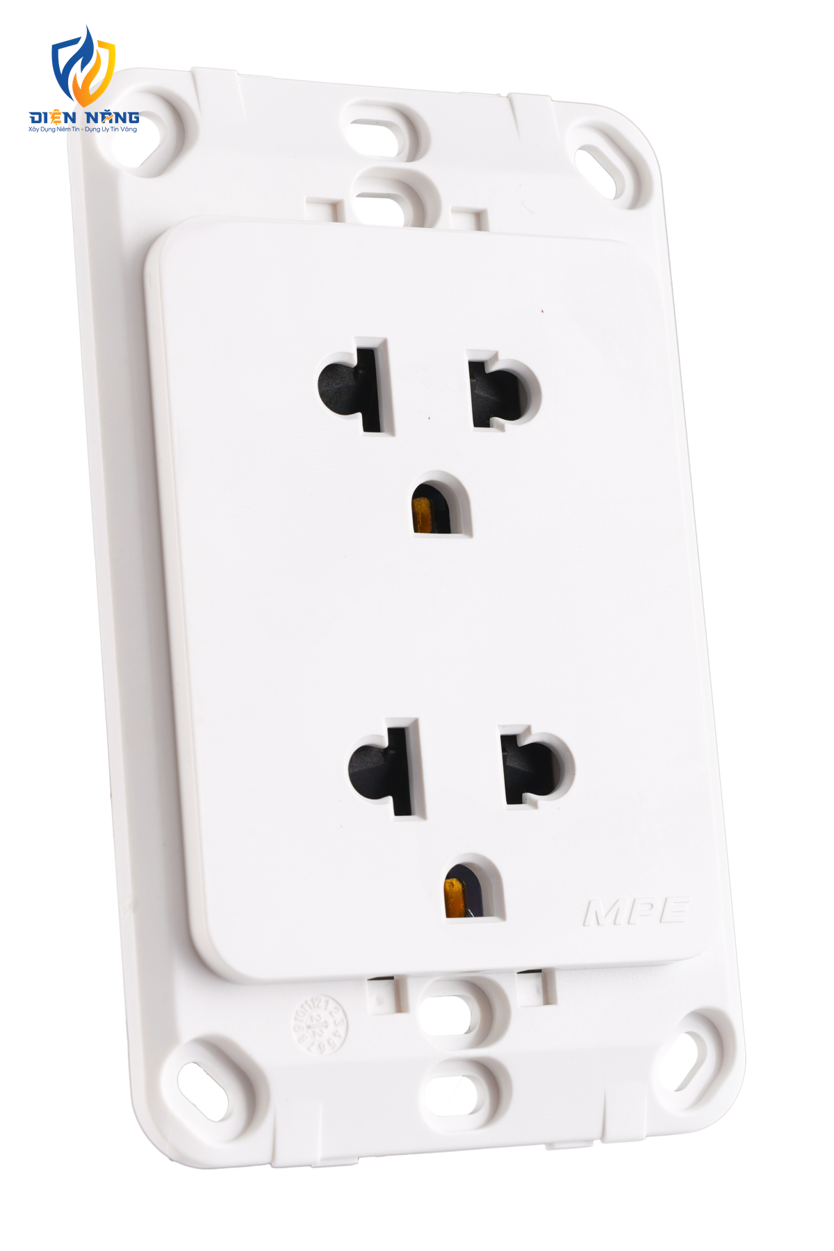 Ổ cắm đôi 3 chấu đế liền 16A. KT120x70mm mã A20UES2N - anh 6