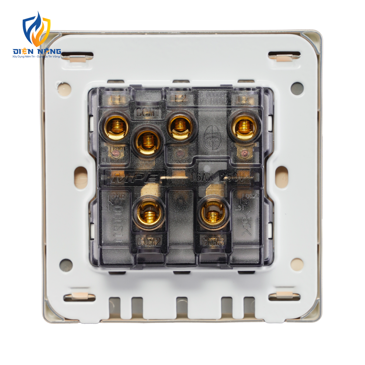 Mặt 3 công tắc 1 chiều 16A - 250V KT86x89mm mã S703 - anh 2