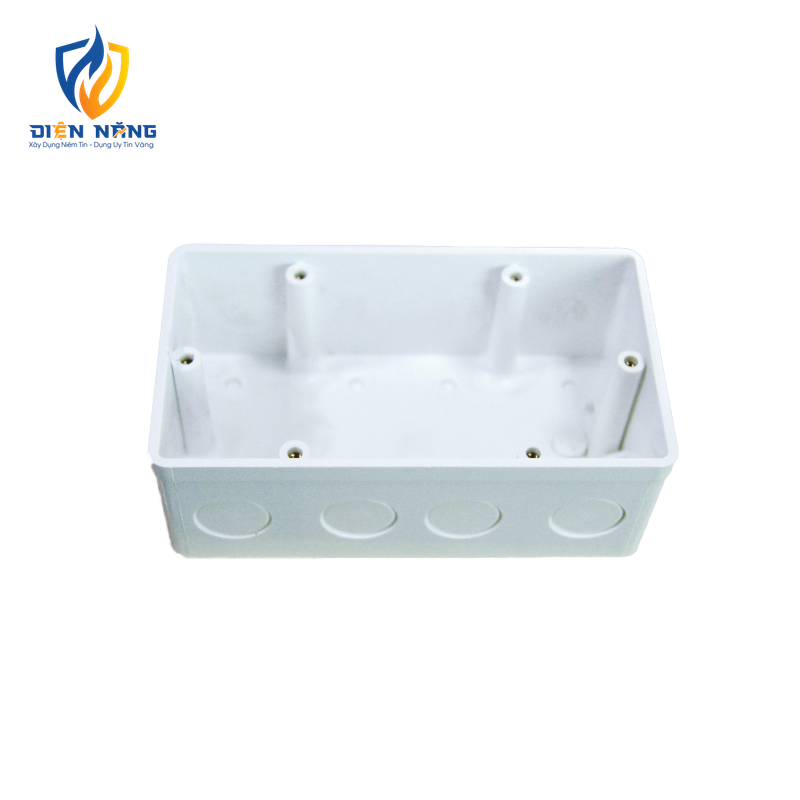 Hộp đế nhựa vuông đôi kiểu Anh KT135x75x50mm mã A157V2
