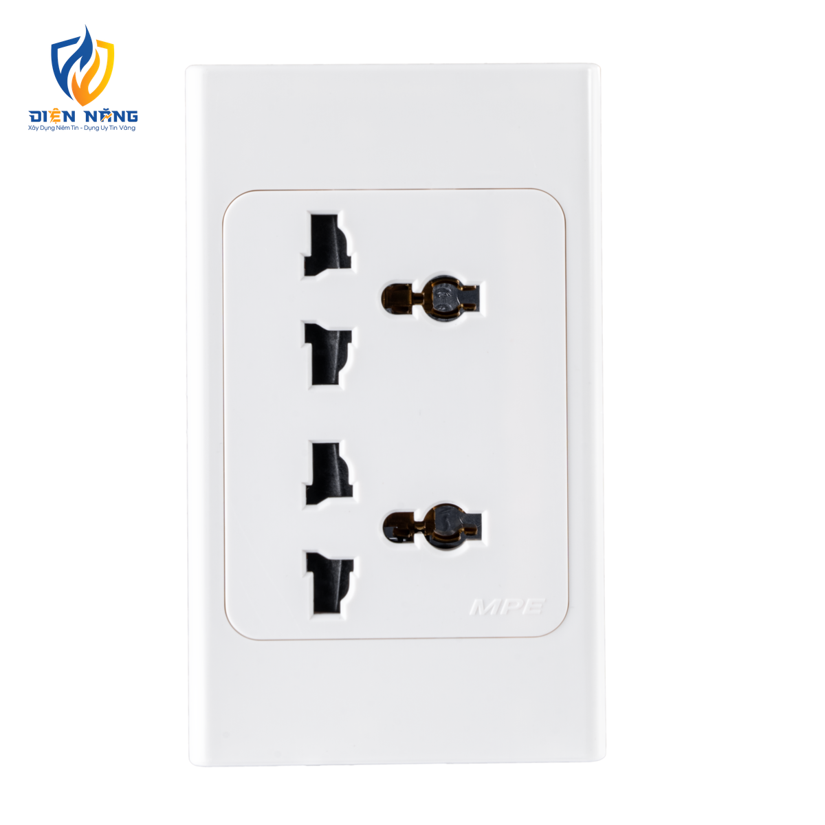 Ổ cắm đôi đa năng. đế liền 16A KT120x70mm mã. A20UESM2N
