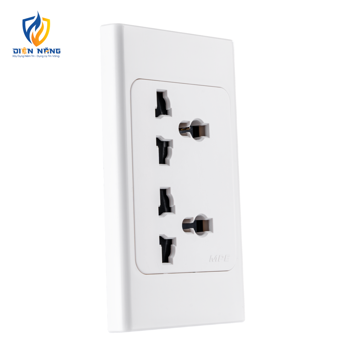 Ổ cắm đôi đa năng. đế liền 16A KT120x70mm mã. A20UESM2N - anh 2