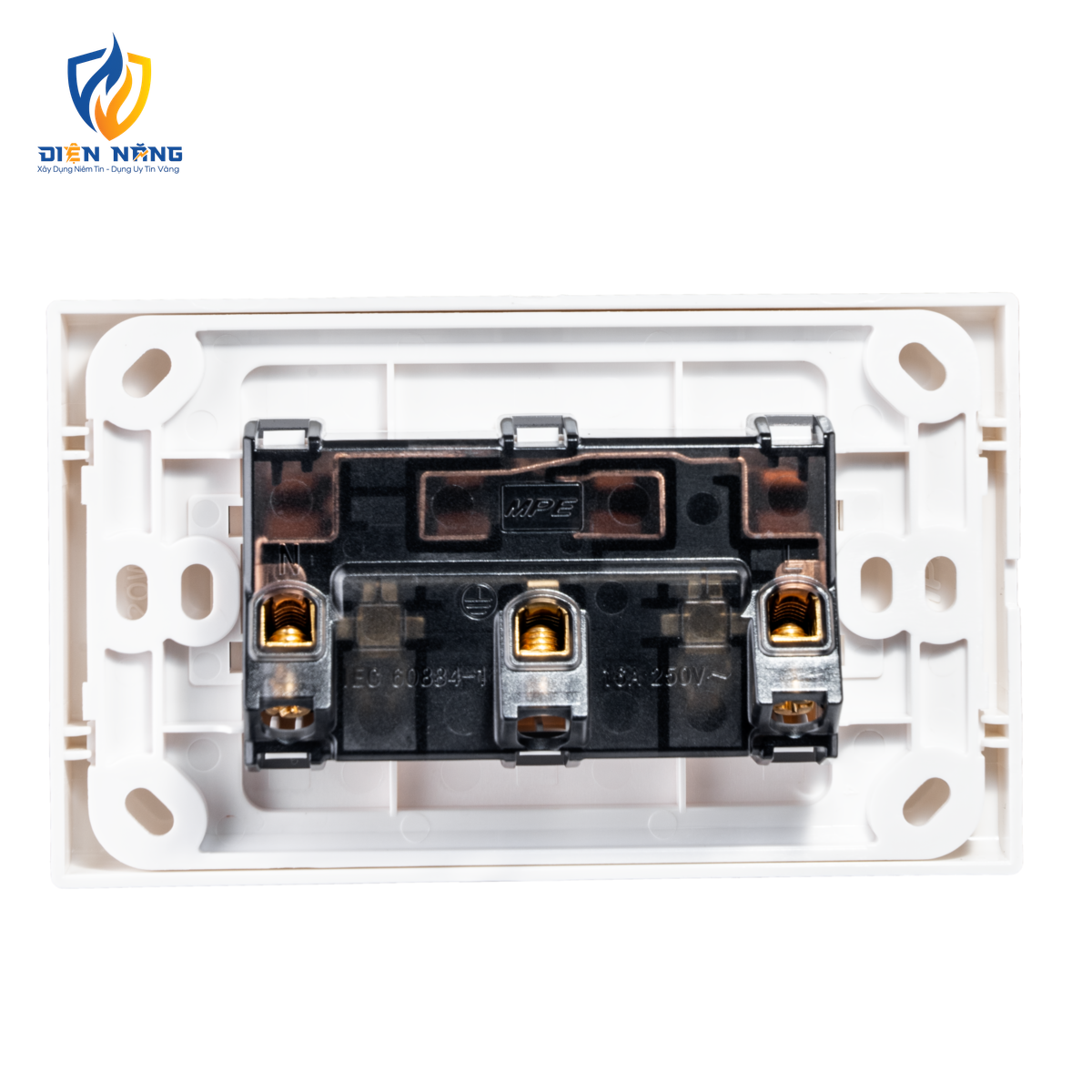 Ổ cắm đôi đa năng. đế liền 16A KT120x70mm mã. A20UESM2N - anh 3