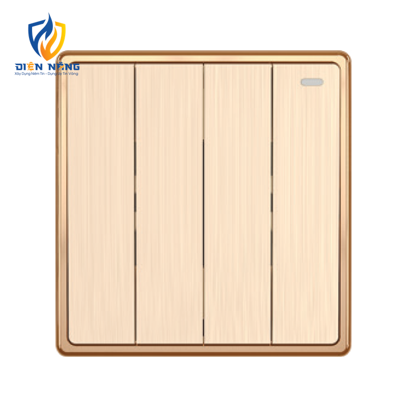 Mặt 4 công tắc 1 chiều 16A - 250V KT86x89mm mã S704