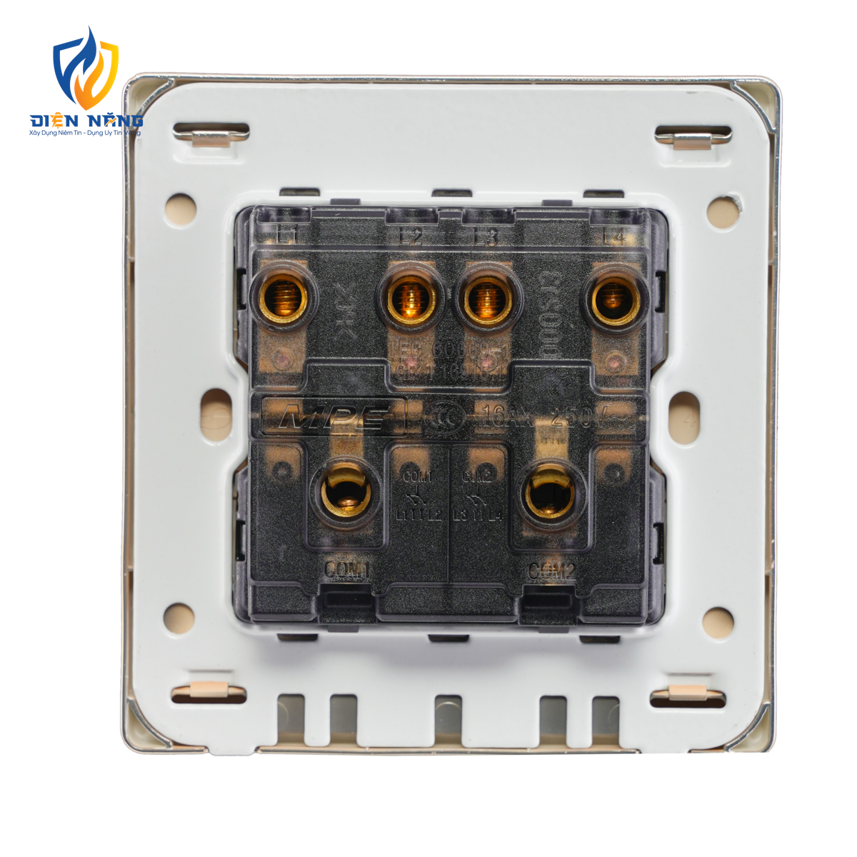 Mặt 4 công tắc 1 chiều 16A - 250V KT86x89mm mã S704 - anh 3