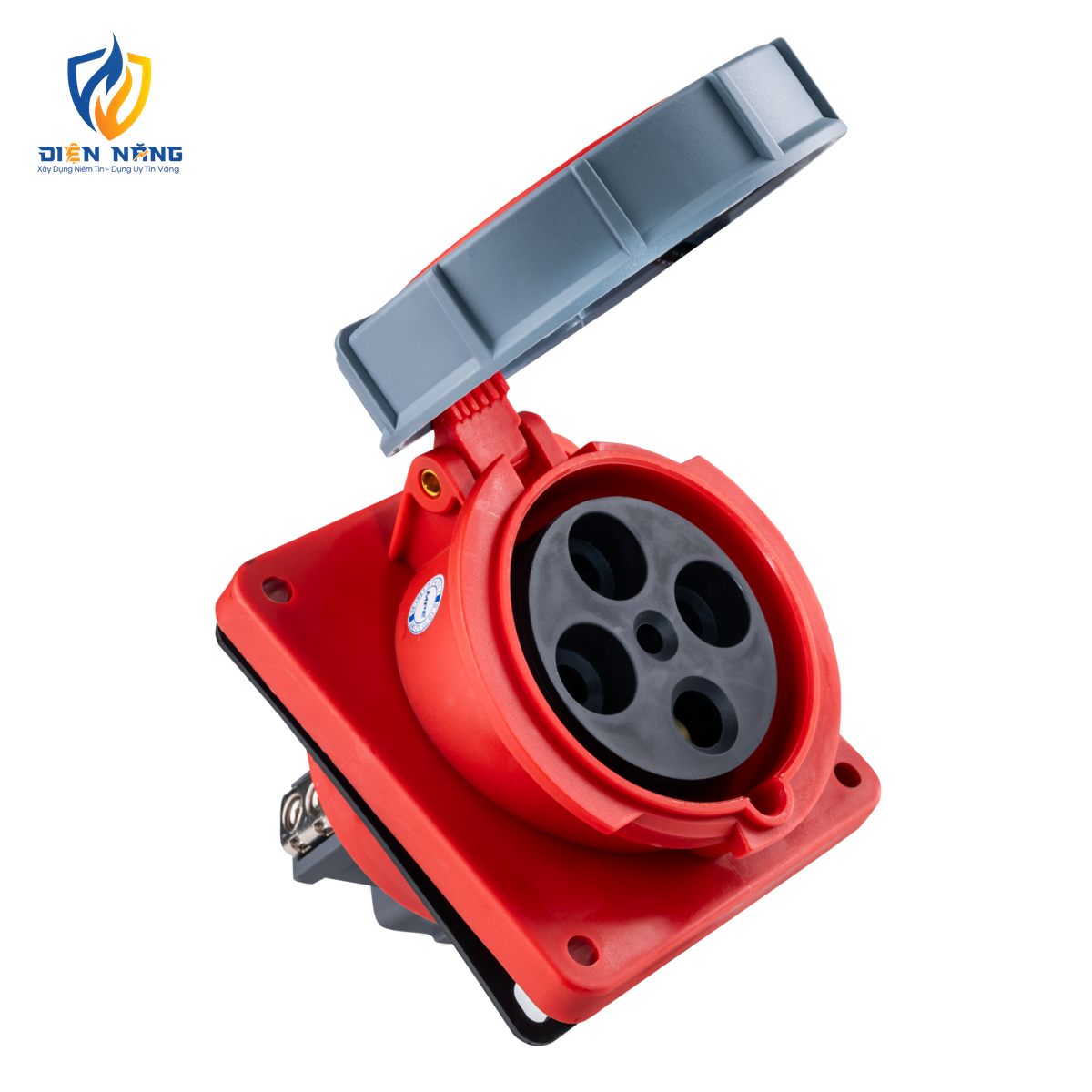 Ổ cắm loại cố định bắt trên bảng điện xéo 4 cực, 125A, IP67 mã MPN-4442