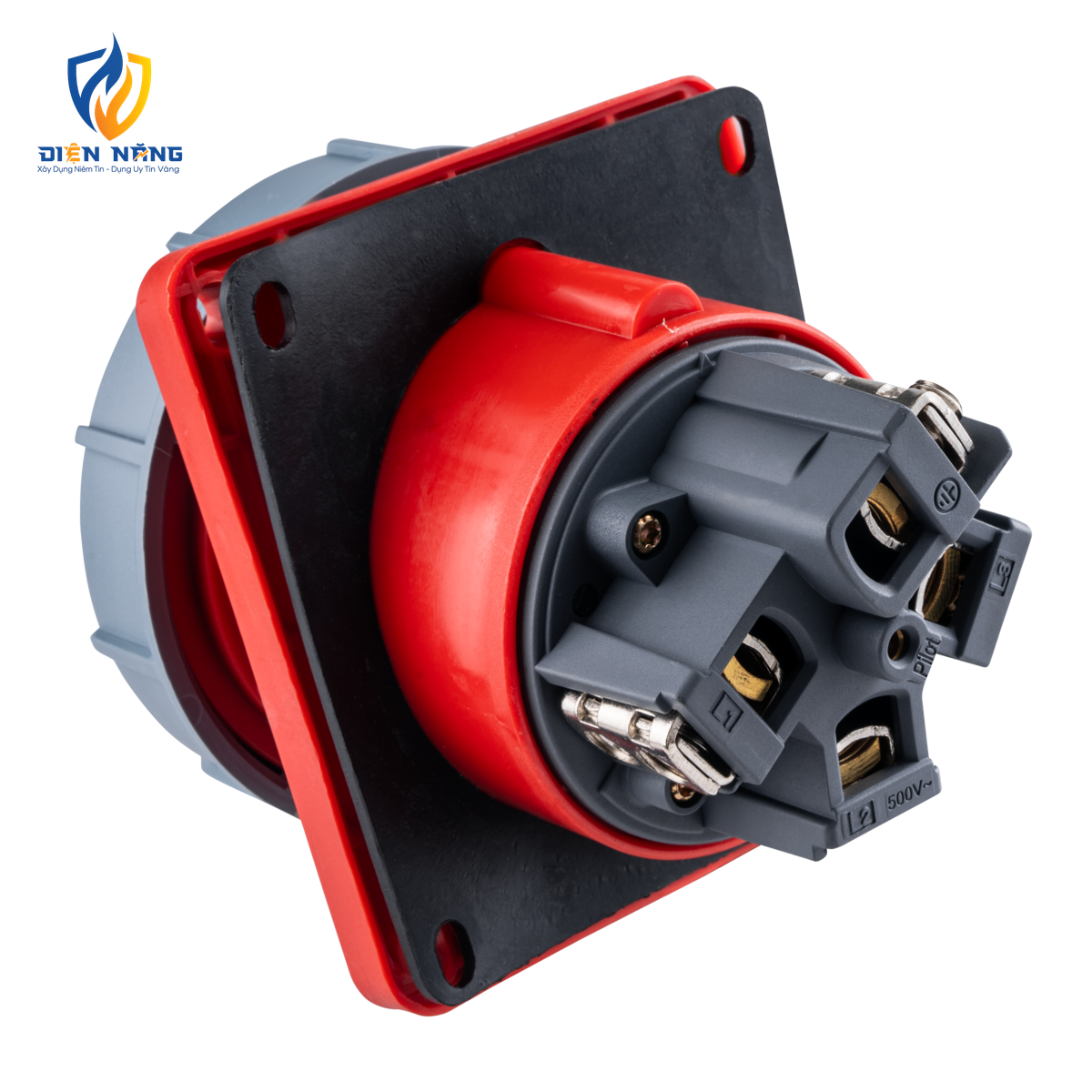 Ổ cắm loại cố định bắt trên bảng điện xéo 4 cực, 125A, IP67 mã MPN-4442 - anh 3