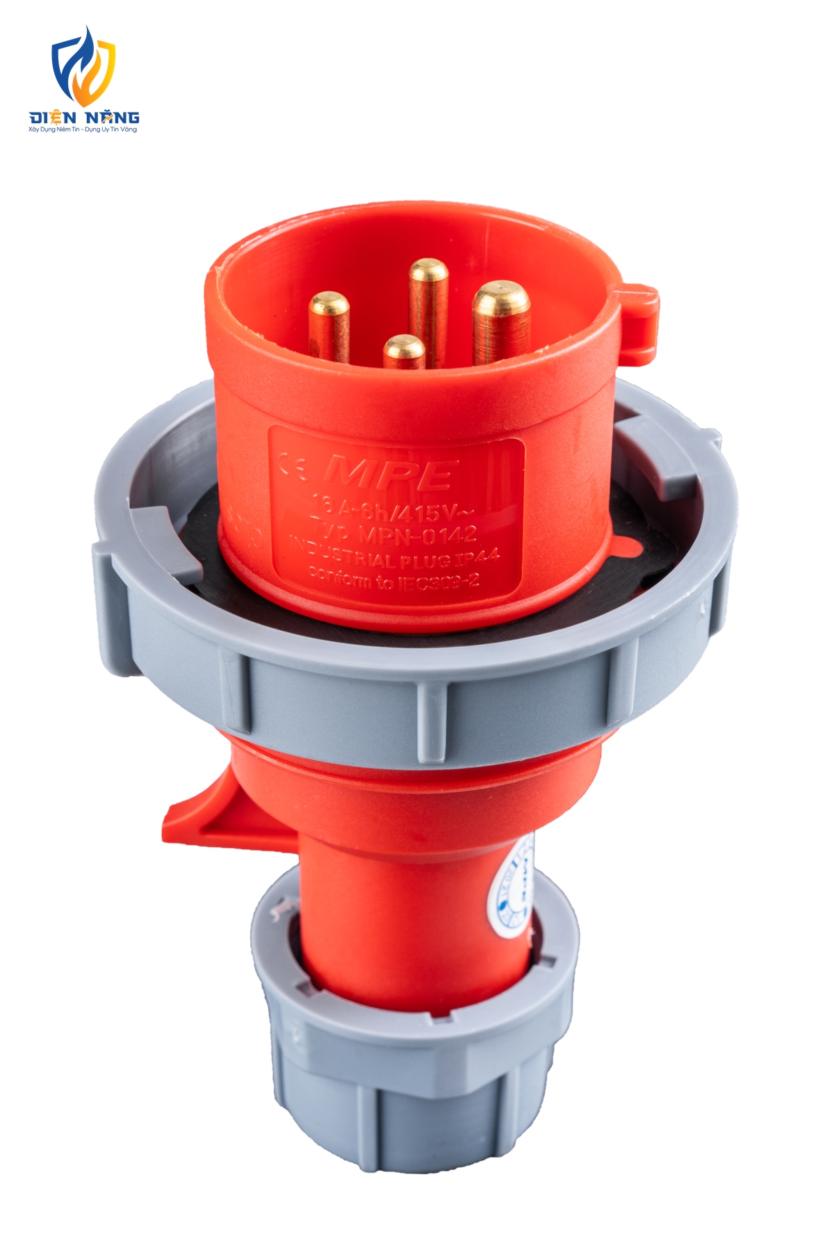 Phích cắm loại di động có kẹp giữ dây 4 cực, 16A, IP67 mã MPN-0142