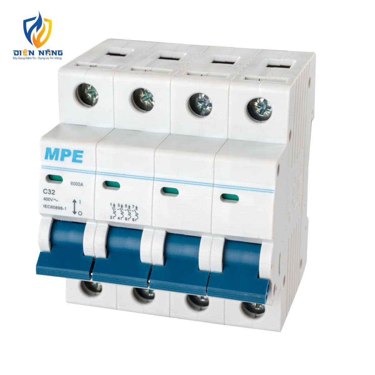 Cầu dao tự động MCB 4 cực, 32A, 6kA mã MP6-C432 - anh 2