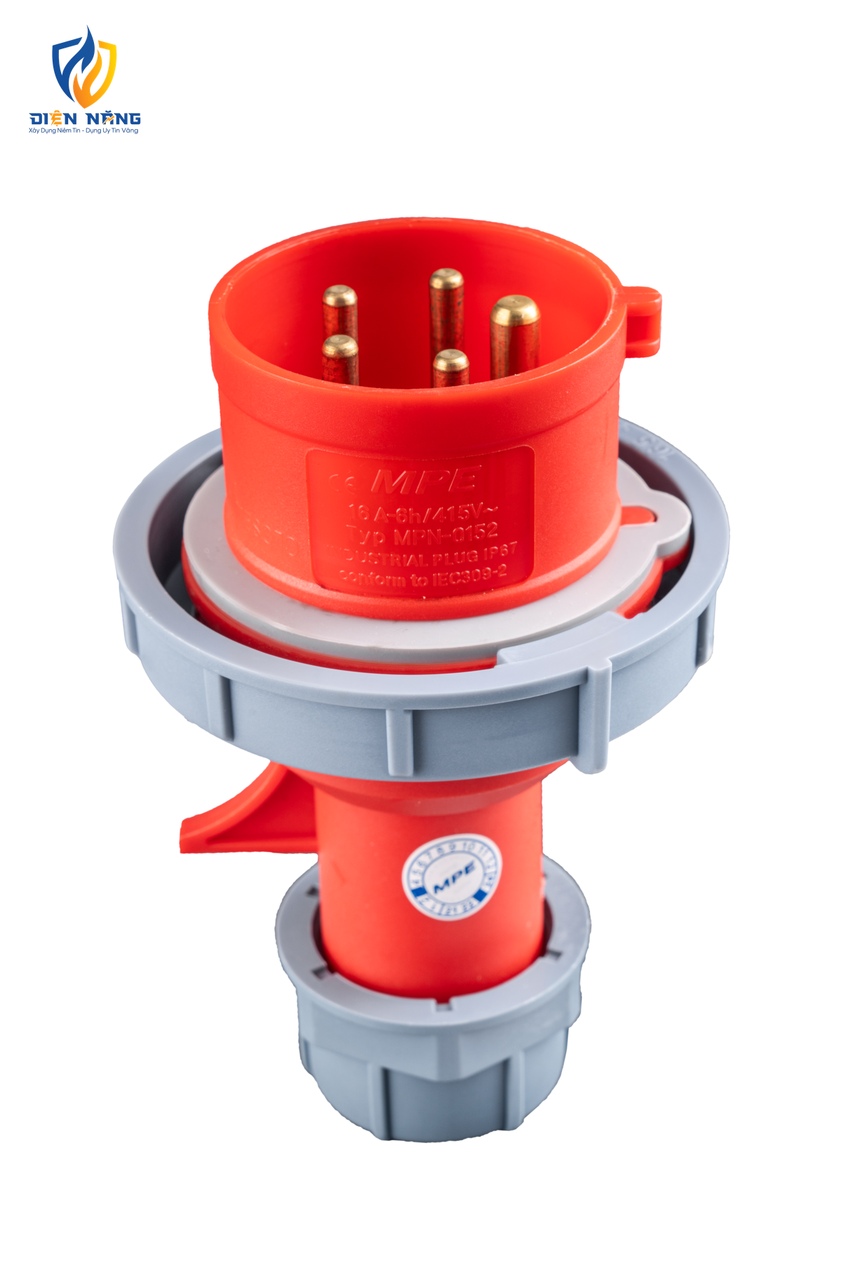 Phích cắm loại di động có kẹp giữ dây 5 cực, 16A, IP67 mã MPN-0152