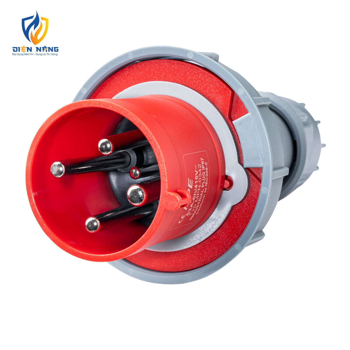 Phích cắm loại di động có kẹp giữ dây 4 cực, 63A, IP67 mã MPN-0342 - anh 2