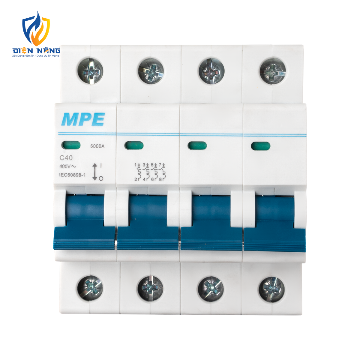 Cầu dao tự động MCB 4 cực, 40A, 6kA mã MP6-C440