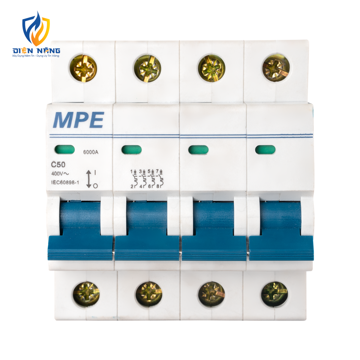 Cầu dao tự động MCB 4 cực, 50A, 6kA mã MP6-C450