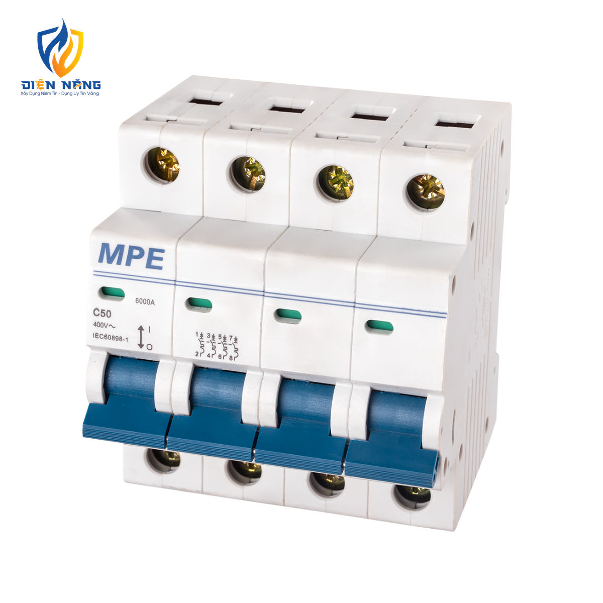 Cầu dao tự động MCB 4 cực, 50A, 6kA mã MP6-C450 - anh 2