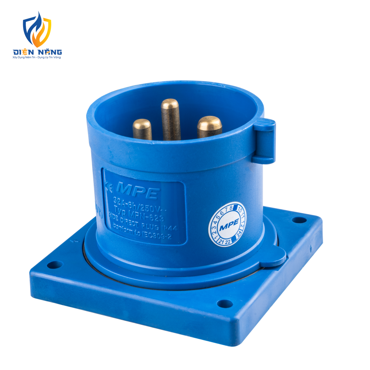 Phích cắm loại di động có kẹp giữ dây 3 cực, 32A, IP44 mã MPN-623 - anh 3