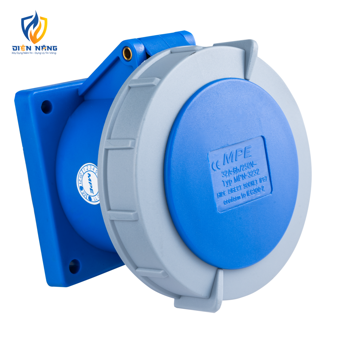 Ổ cắm loại cố định bắt trên bảng điện 3 cực, 32A, IP67 mã MPN-3232 - anh 3