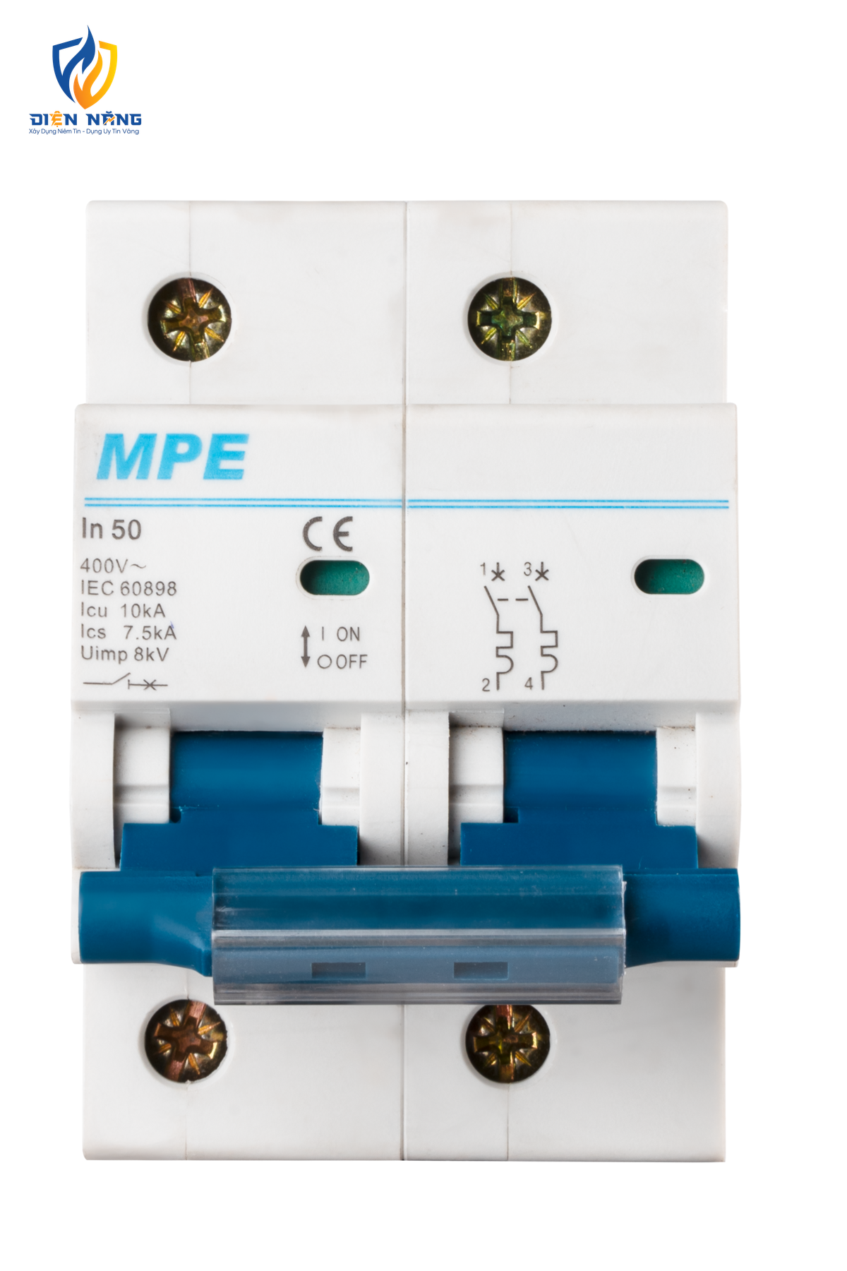 Cầu dao tự động MCB 2 cực, 50A, 10kA mã MP10-C250