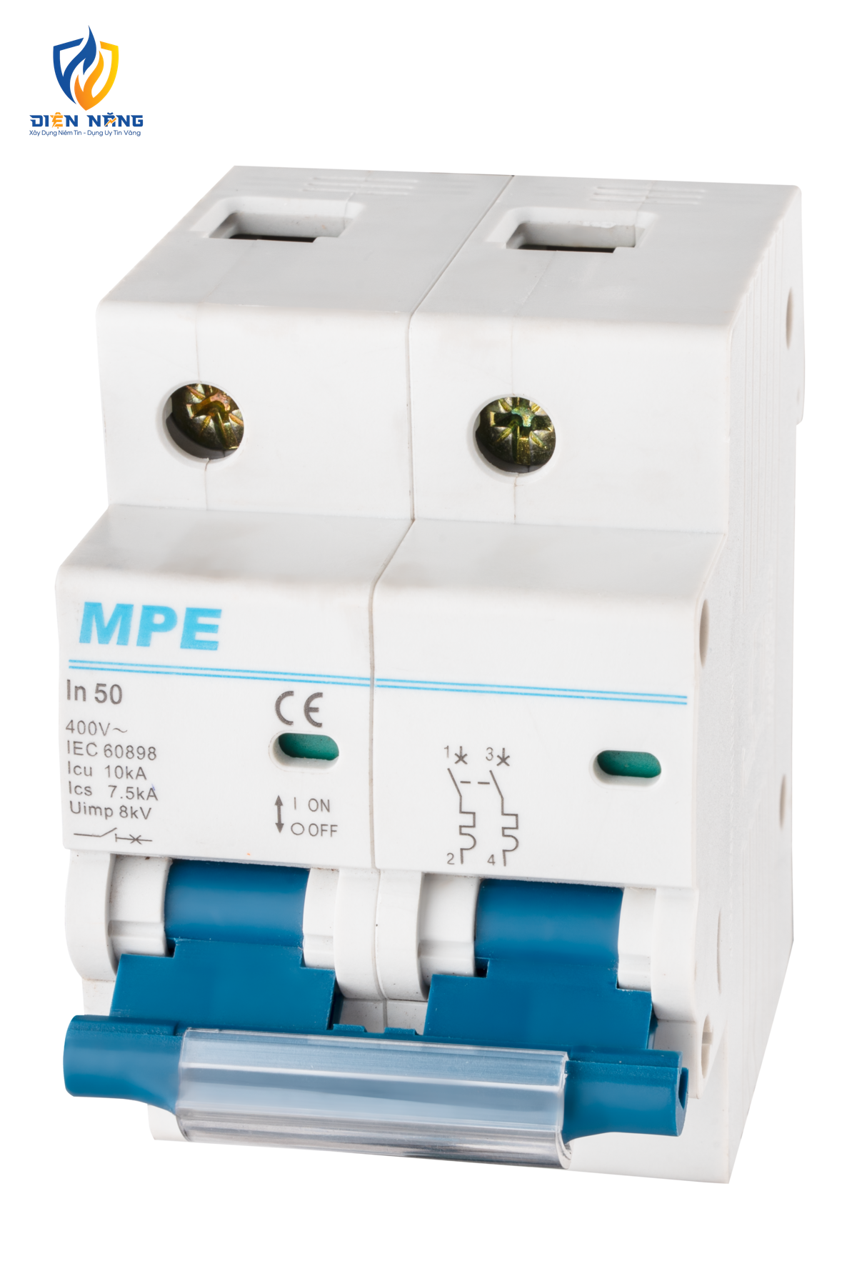 Cầu dao tự động MCB 2 cực, 50A, 10kA mã MP10-C250 - anh 2