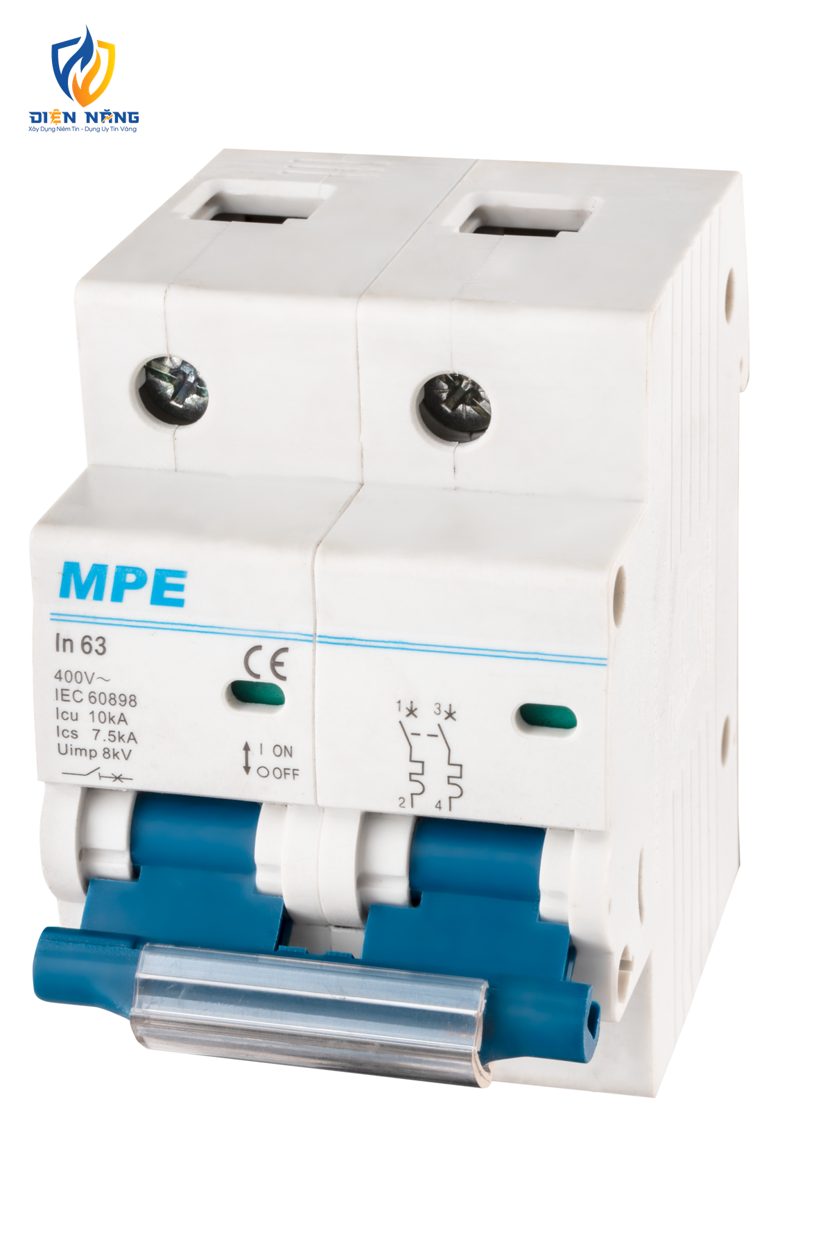 Cầu dao tự động MCB 2 cực, 63A, 10kA mã MP10-C263 - anh 2